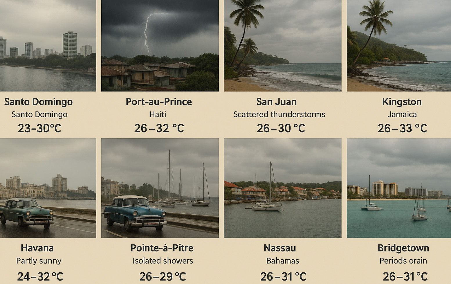 Pronóstico del tiempo en el Caribe para mañana 28 de junio de 2025: lluvias y calor en varias islas